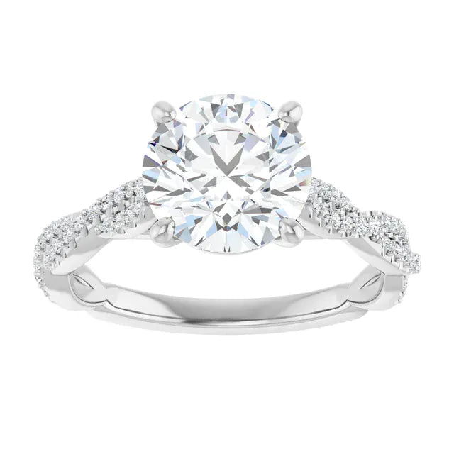 The Timeless Twisted Pavé Engagement Ring | Round | 2 ¼ CTW