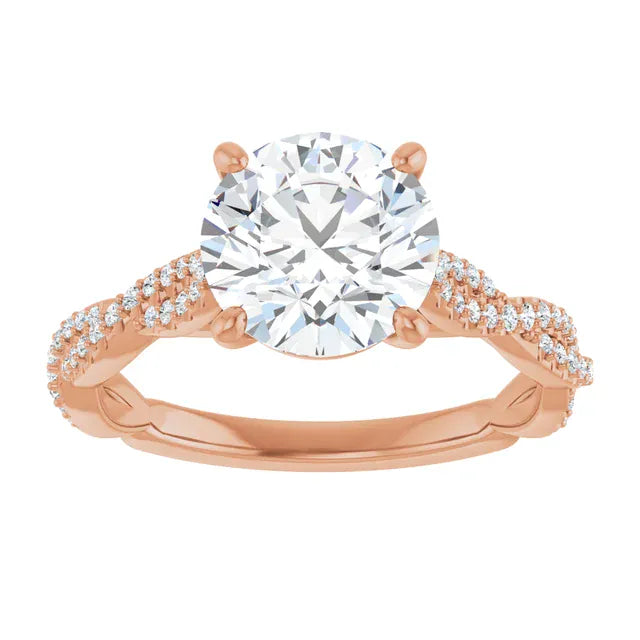 The Timeless Twisted Pavé Engagement Ring | Round | 2 ¼ CTW