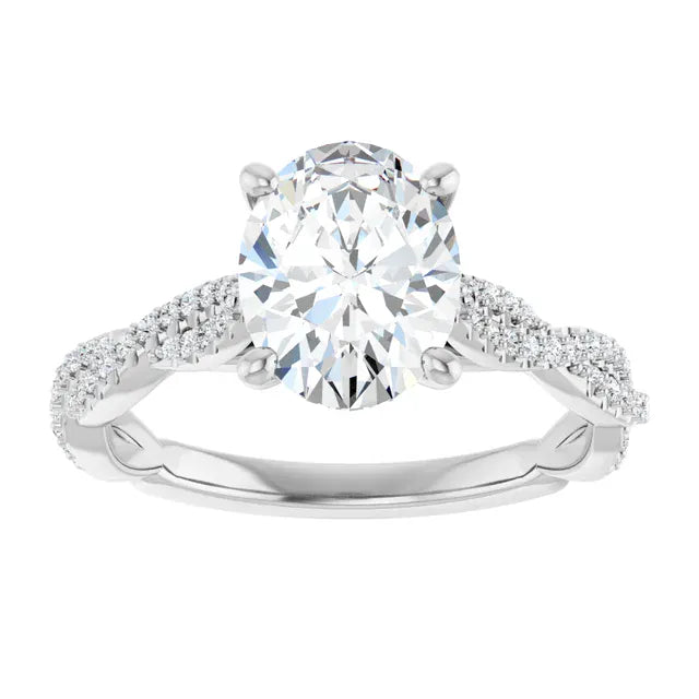 The Timeless Twisted Pavé Engagement Ring | Oval | 2 ¼ CTW