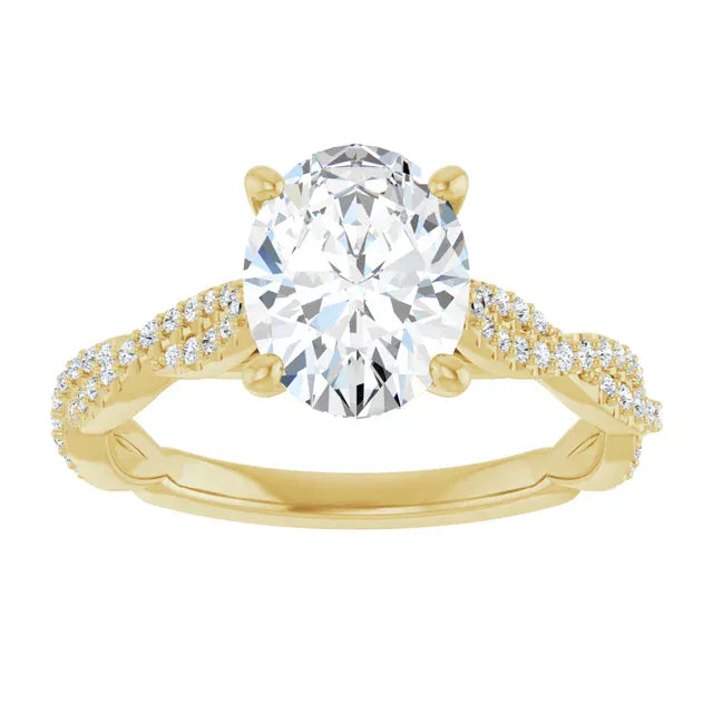 The Timeless Twisted Pavé Engagement Ring | Oval | 2 ¼ CTW