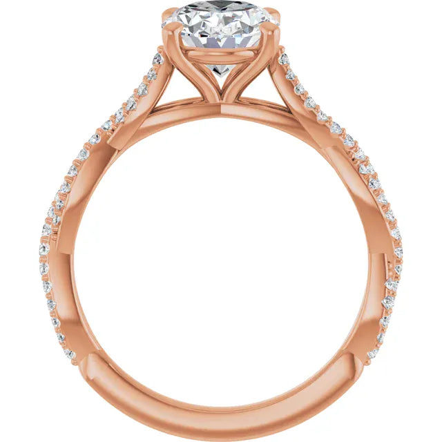 The Timeless Twisted Pavé Engagement Ring | Oval | 2 ¼ CTW