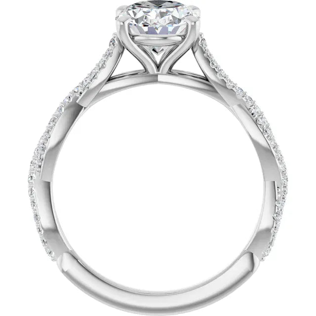 The Timeless Twisted Pavé Engagement Ring | Oval | 2 ¼ CTW