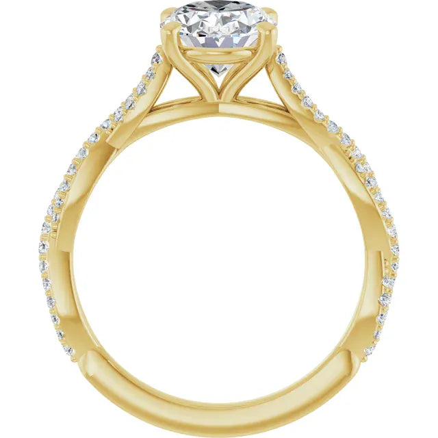 The Timeless Twisted Pavé Engagement Ring | Oval | 2 ¼ CTW