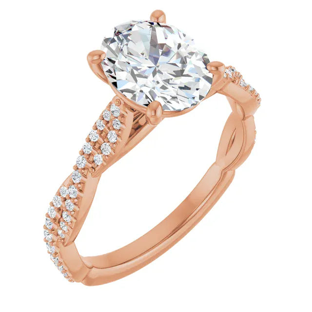 The Timeless Twisted Pavé Engagement Ring | Oval | 2 ¼ CTW