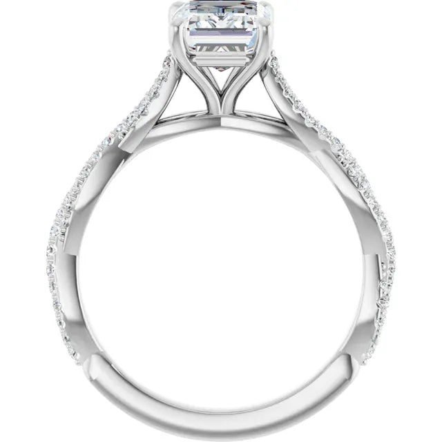 The Timeless Twisted Pavé Engagement Ring | Emerald | 2 ¼ CTW