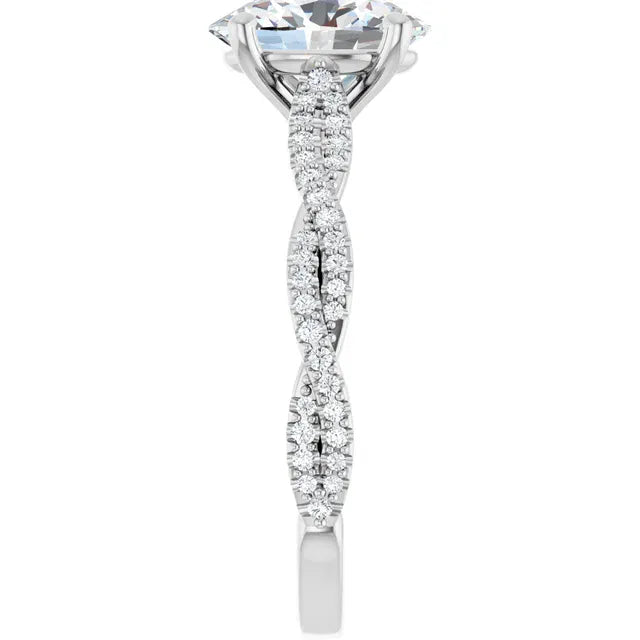 The Timeless Twisted Pavé Engagement Ring | Oval | 2 ¼ CTW