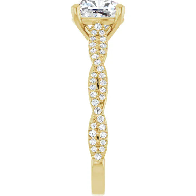 The Timeless Twisted Pavé Engagement Ring | Cushion | 2 ¼ CTW