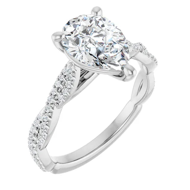 The Timeless Twisted Pavé Engagement Ring | Pear | 2 ¼ CTW