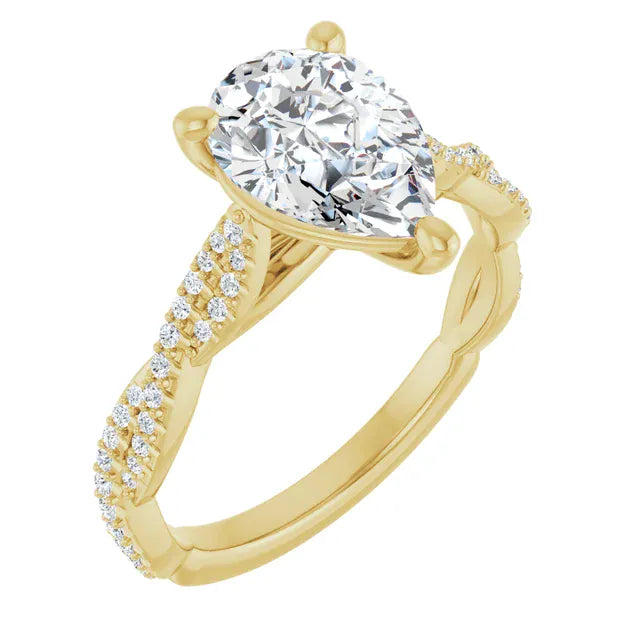 The Timeless Twisted Pavé Engagement Ring | Pear | 2 ¼ CTW