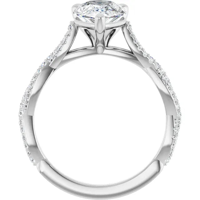 The Timeless Twisted Pavé Engagement Ring | Pear | 2 ¼ CTW