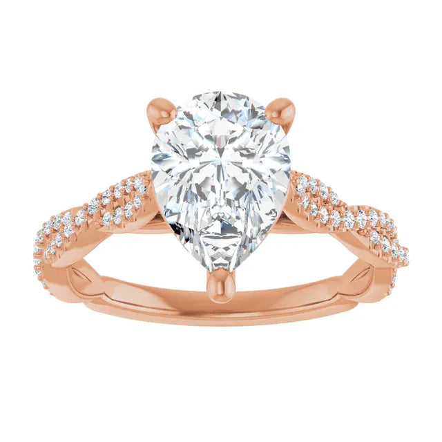 The Timeless Twisted Pavé Engagement Ring | Pear | 2 ¼ CTW