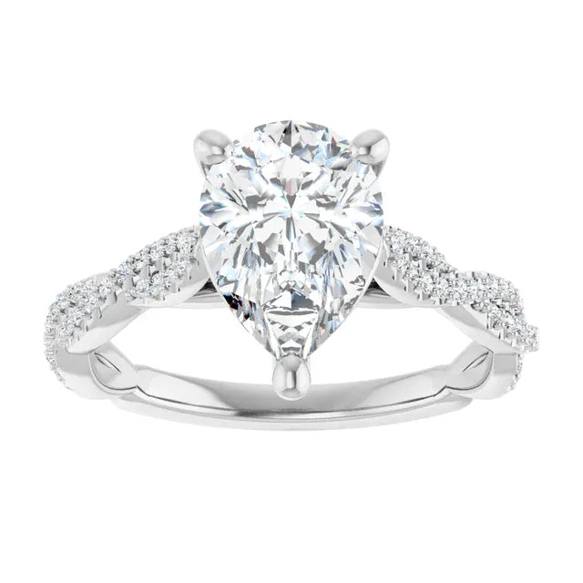 The Timeless Twisted Pavé Engagement Ring | Pear | 2 ¼ CTW