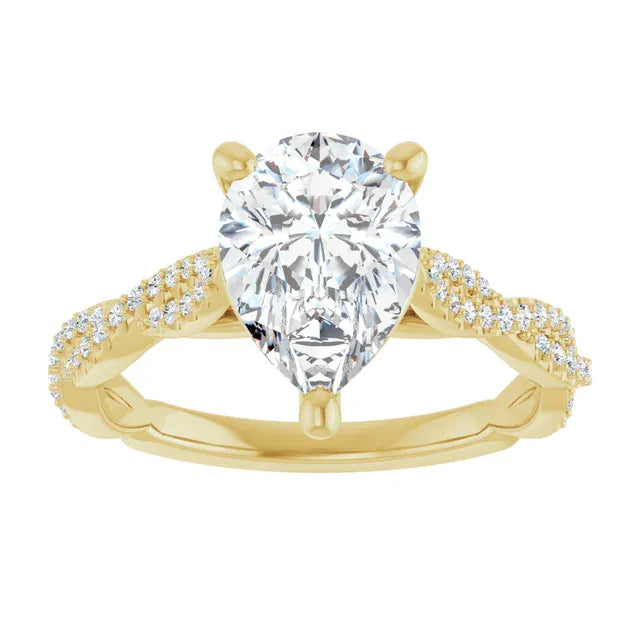 The Timeless Twisted Pavé Engagement Ring | Pear | 2 ¼ CTW