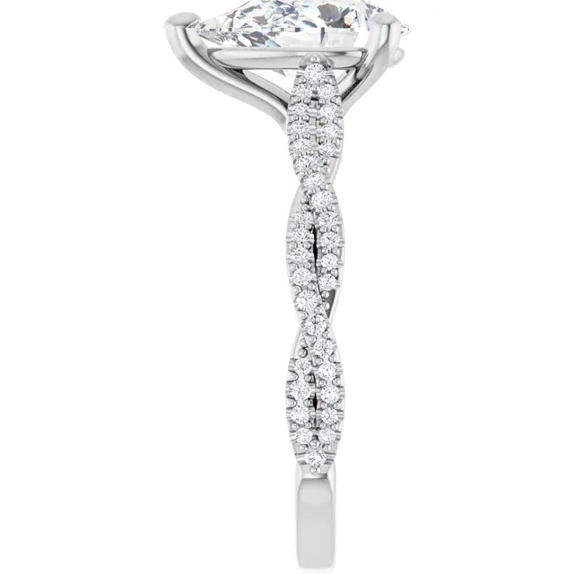 The Timeless Twisted Pavé Engagement Ring | Pear | 2 ¼ CTW