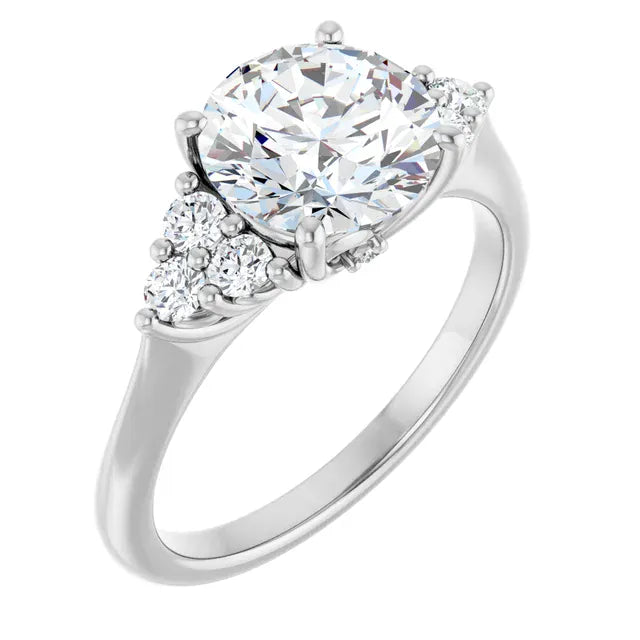 The Side Cluster Engagement Ring | Round | 2 ⅜ CTW