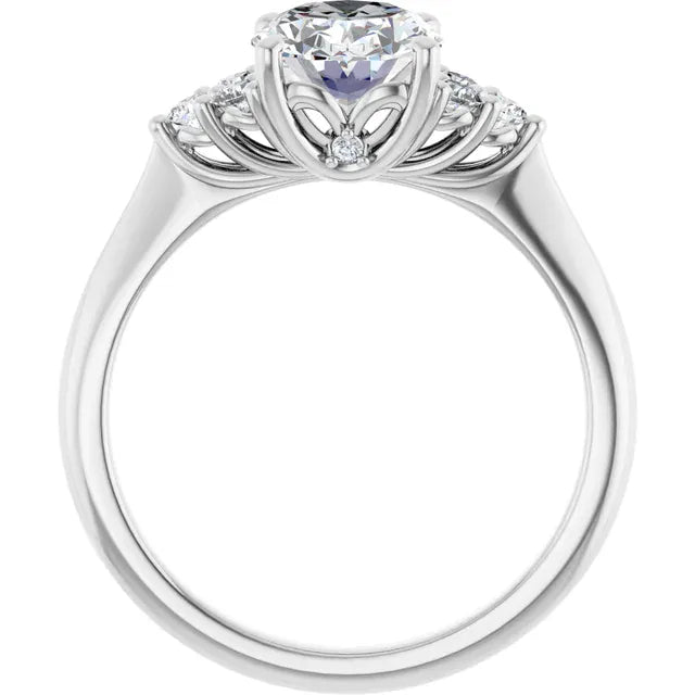 The Side Cluster Engagement Ring | Oval | 2 ⅜ CTW