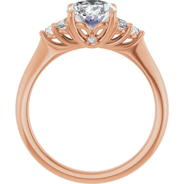 The Side Cluster Engagement Ring | Oval | 2 ⅜ CTW