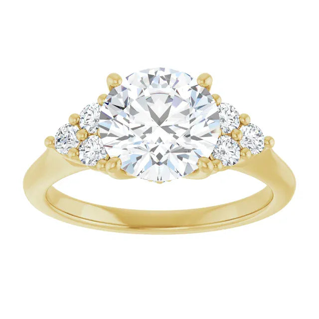 The Side Cluster Engagement Ring | Round | 2 ⅜ CTW