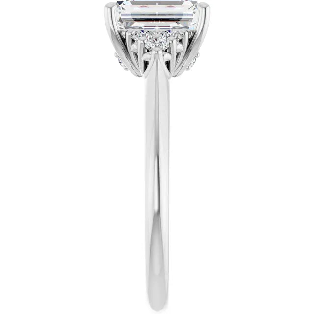 The Side Cluster Engagement Ring | Emerald | 2 ⅜ CTW