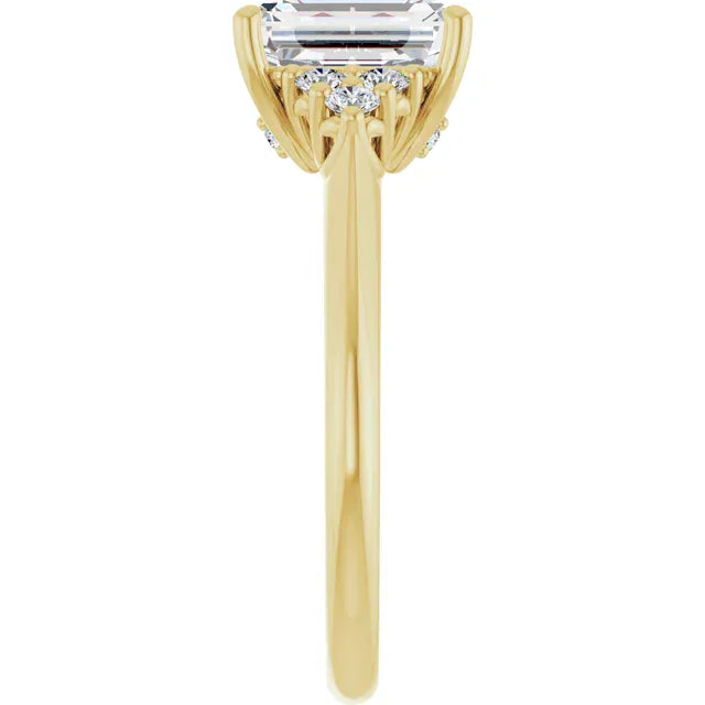 The Side Cluster Engagement Ring | Emerald | 2 ⅜ CTW