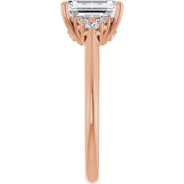 The Side Cluster Engagement Ring | Emerald | 2 ⅜ CTW