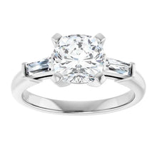 The Signature Baguette 3-Stone Engagement Ring | Cushion | 2 ¾ CTW