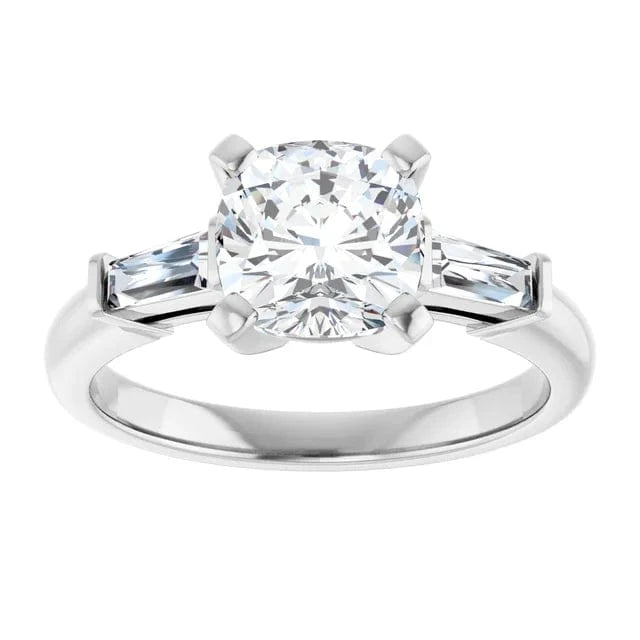 The Signature Baguette 3-Stone Engagement Ring | Cushion | 2 ¾ CTW