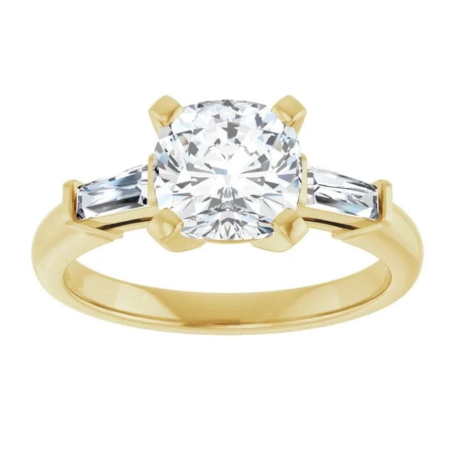 The Signature Baguette 3-Stone Engagement Ring | Cushion | 2 ¾ CTW