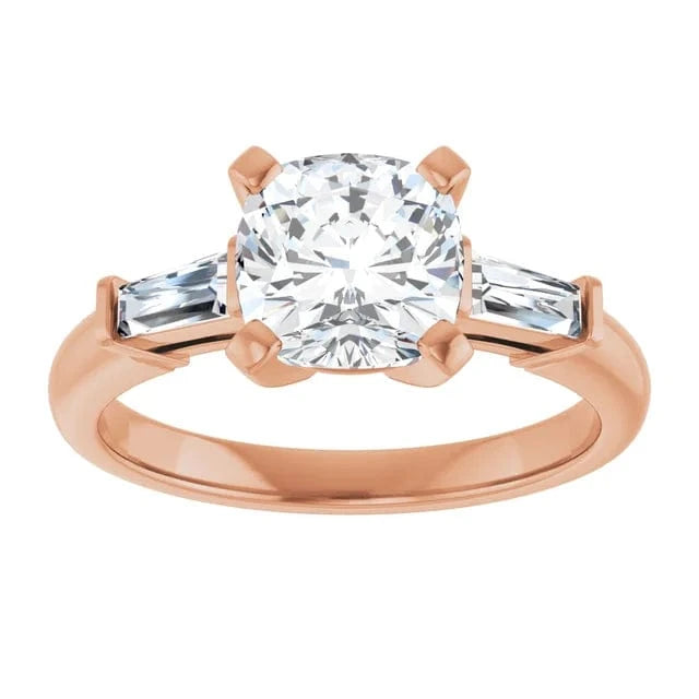 The Signature Baguette 3-Stone Engagement Ring | Cushion | 2 ¾ CTW
