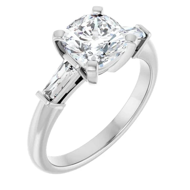 The Signature Baguette 3-Stone Engagement Ring | Cushion | 2 ¾ CTW