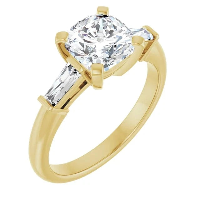 The Signature Baguette 3-Stone Engagement Ring | Cushion | 2 ¾ CTW