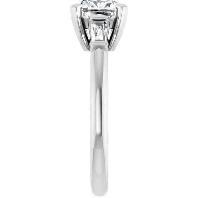 The Signature Baguette 3-Stone Engagement Ring | Cushion | 2 ¾ CTW