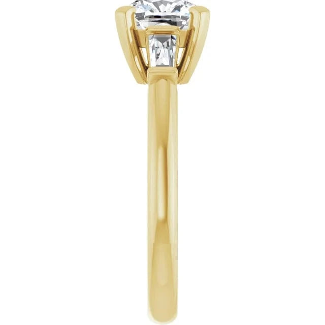 The Signature Baguette 3-Stone Engagement Ring | Cushion | 2 ¾ CTW