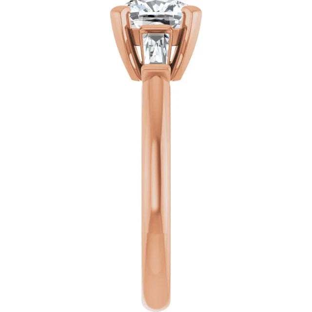 The Signature Baguette 3-Stone Engagement Ring | Cushion | 2 ¾ CTW
