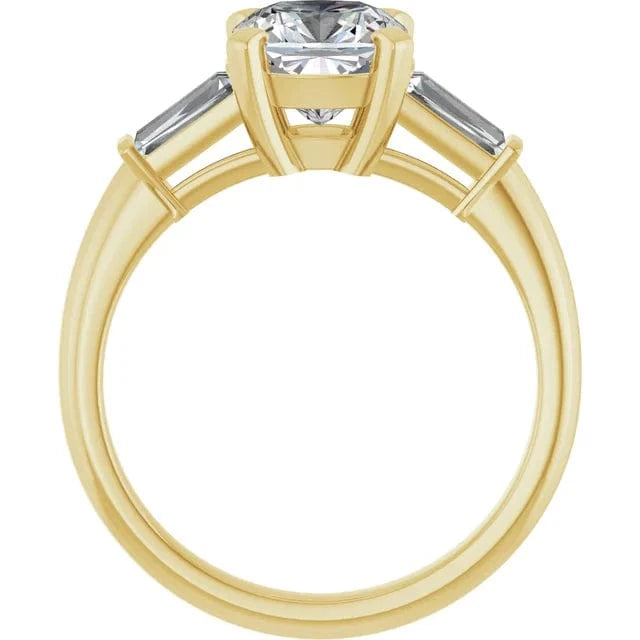The Signature Baguette 3-Stone Engagement Ring | Cushion | 2 ¾ CTW
