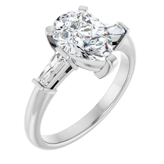 The Signature Baguette 3-Stone Engagement Ring | Pear | 2 ¾ CTW