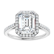 The Classic Accented Halo Engagement Ring | Emerald | 3 ⅓ CTW