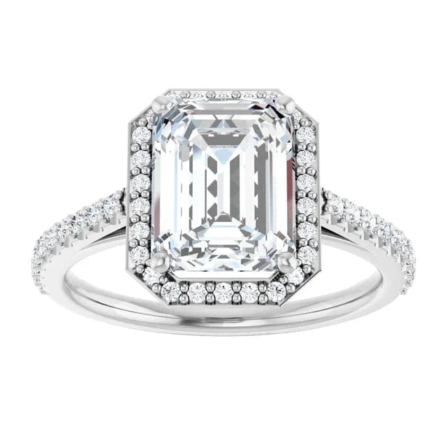 The Classic Accented Halo Engagement Ring | Emerald | 3 ⅓ CTW