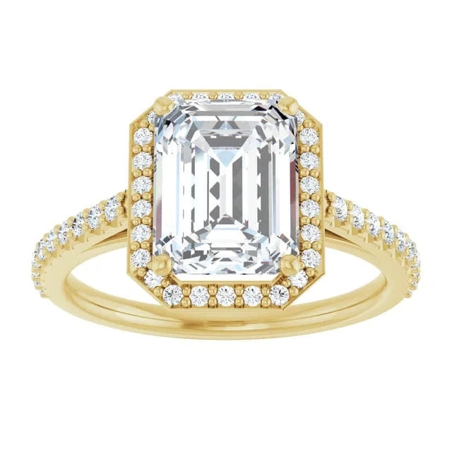 The Classic Accented Halo Engagement Ring | Emerald | 3 ⅓ CTW