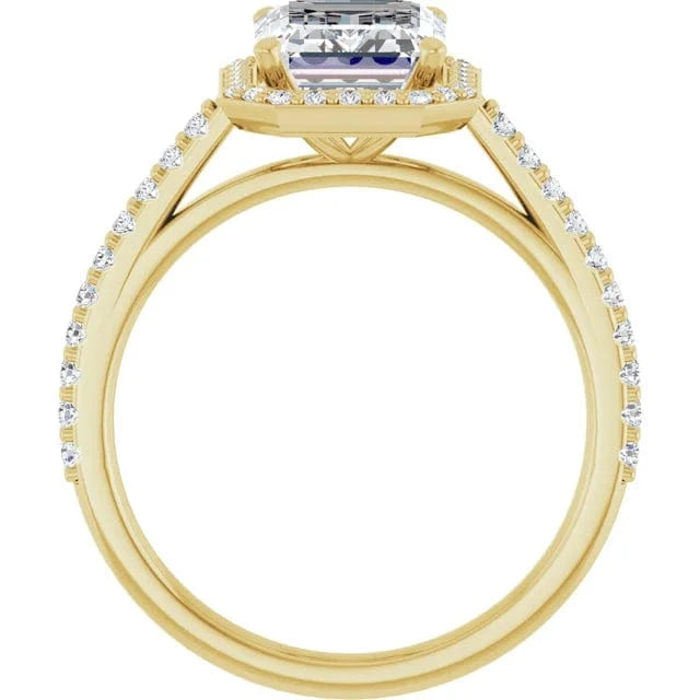 The Classic Accented Halo Engagement Ring | Emerald | 3 ⅓ CTW