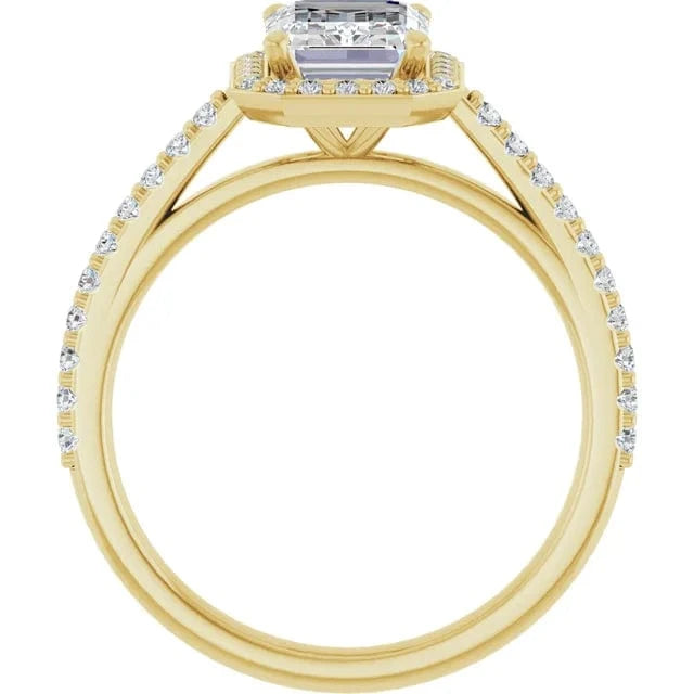 The Classic Accented Halo Engagement Ring | Emerald | 2 ⅜ CTW