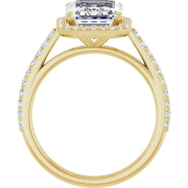 The Classic Accented Halo Engagement Ring | Emerald | 4 ⅓ CTW