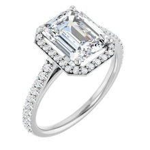 The Classic Accented Halo Engagement Ring | Emerald | 3 ⅓ CTW
