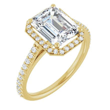 The Classic Accented Halo Engagement Ring | Emerald | 3 ⅓ CTW