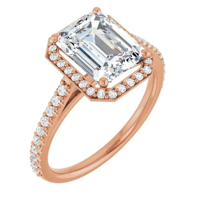 The Classic Accented Halo Engagement Ring | Emerald | 3 ⅓ CTW