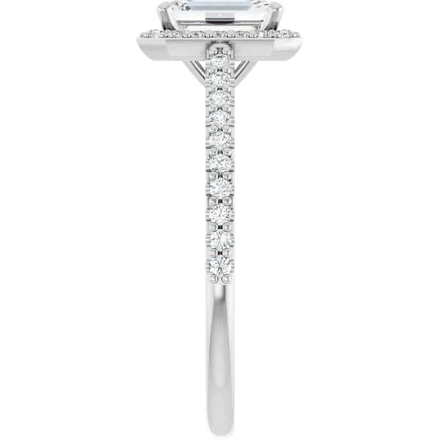 The Classic Accented Halo Engagement Ring | Emerald | 1 ⅓ CTW