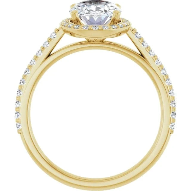 The Classic Accented Halo Engagement Ring | Oval | 2 ⅜ CTW
