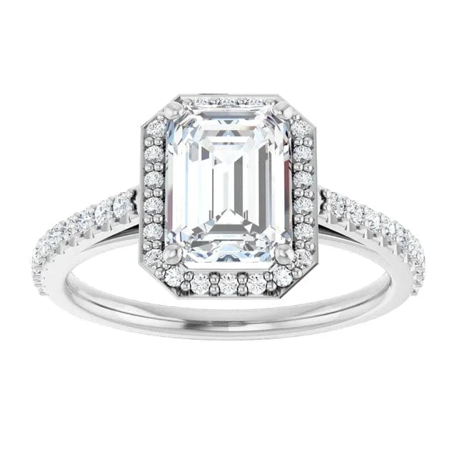 The Classic Accented Halo Engagement Ring | Emerald | 2 ⅜ CTW