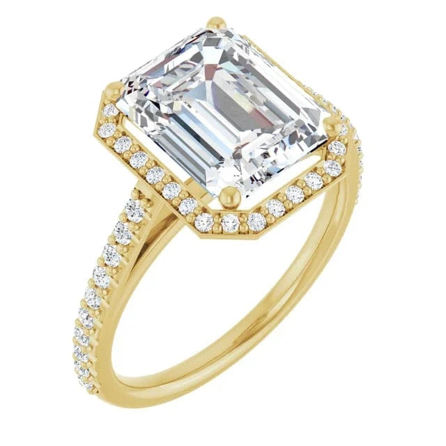 The Classic Accented Halo Engagement Ring | Emerald | 4 ⅓ CTW