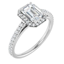 The Classic Accented Halo Engagement Ring | Emerald | 1 ⅓ CTW